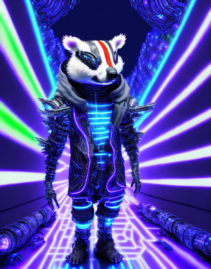 Neon Space Badger