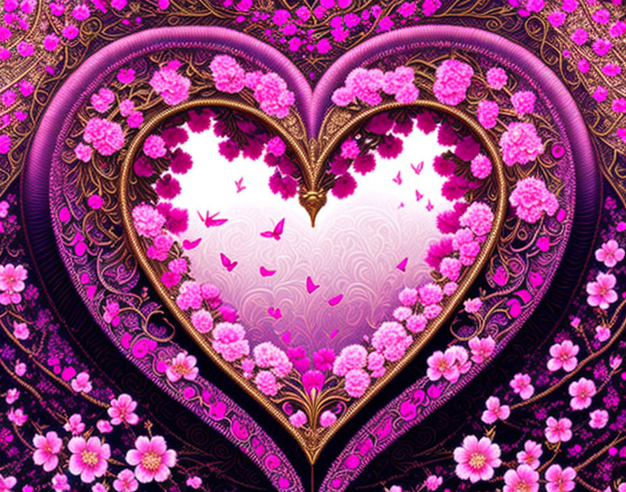 Pink Heart Blossoming