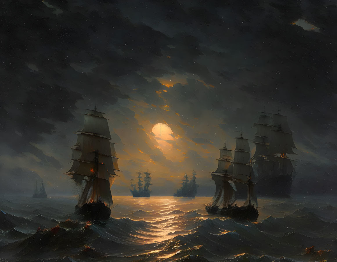 Ship + oil painting, style by Ivan Aivazovsky 