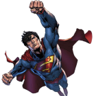 Superman figurine in flight with red cape and iconic suit
