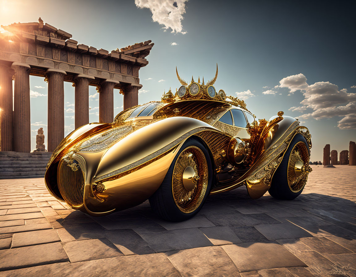 Gold car in Parthenon