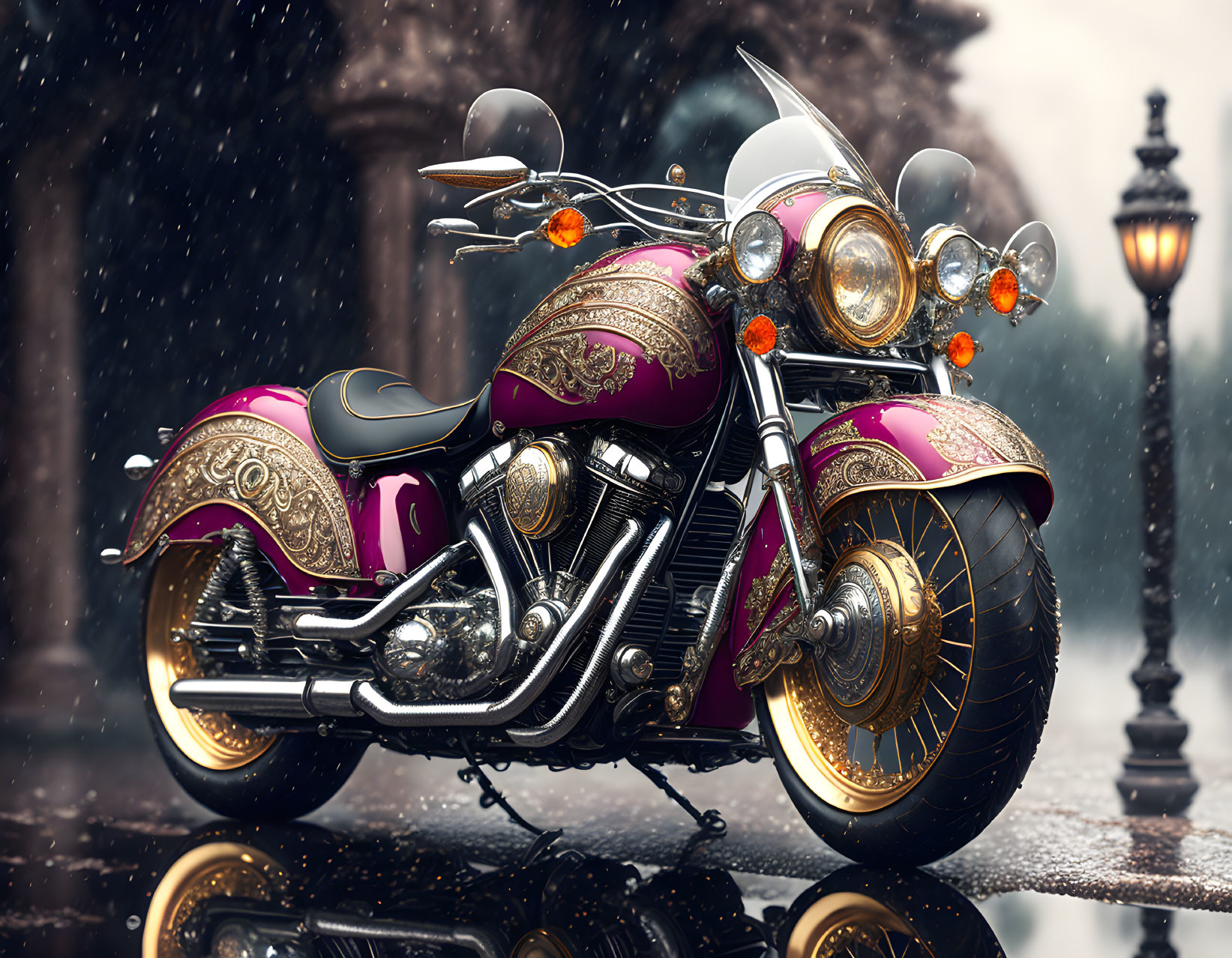 Ornate motorcycle