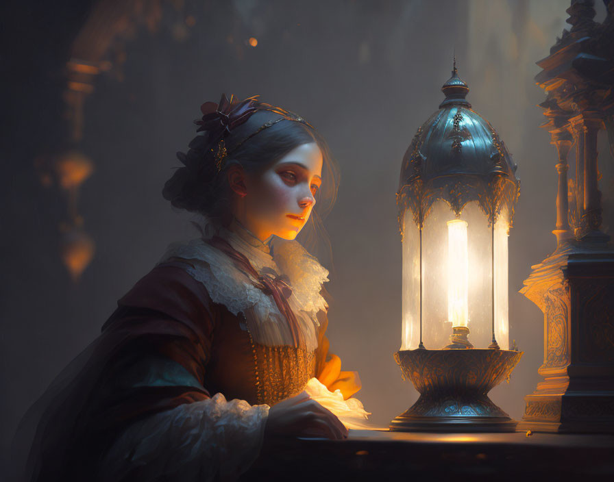 Girl and lantern