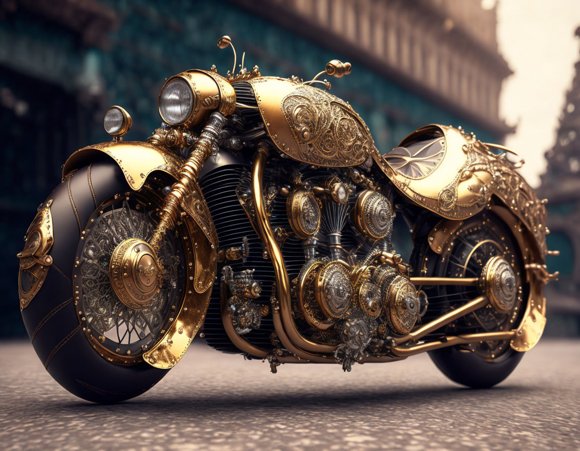 Intricate steampunk bike