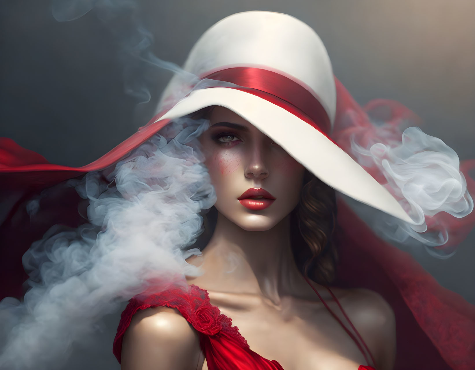 Lady with the red hat 