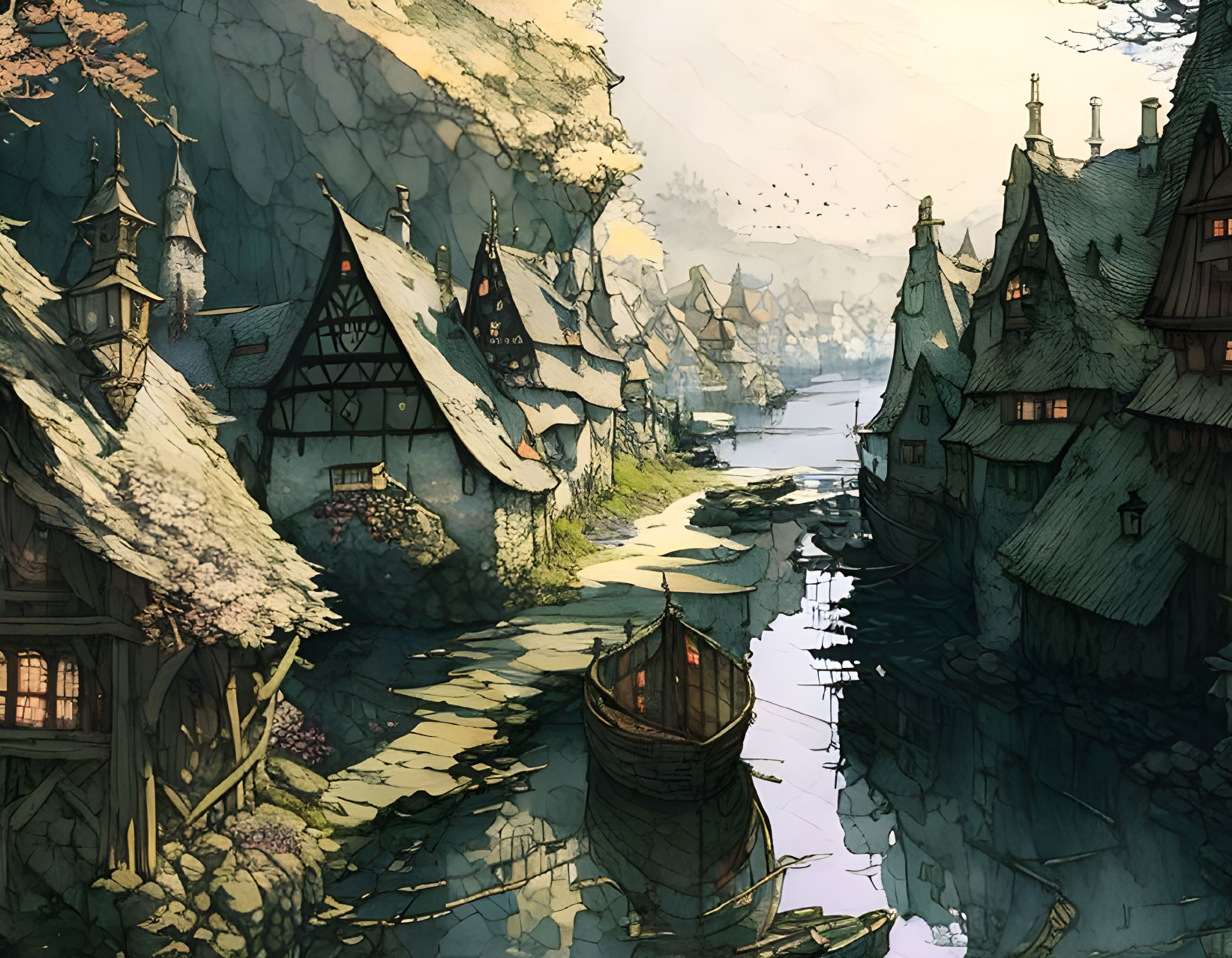 Japanese medieval fishing village