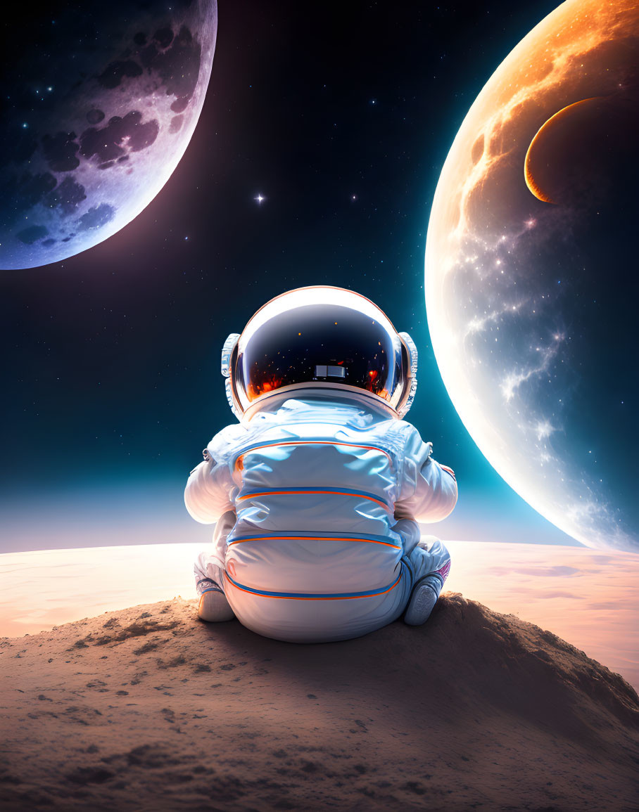 Little Astronaut Kid In Space