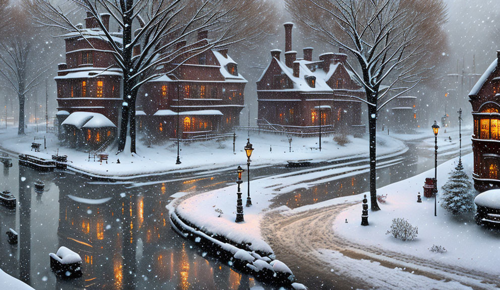 Small Town in Winter