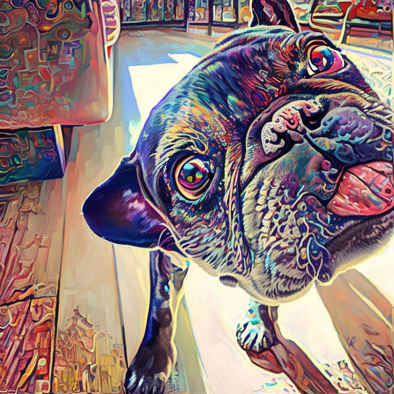 French-Licking French Bulldog 