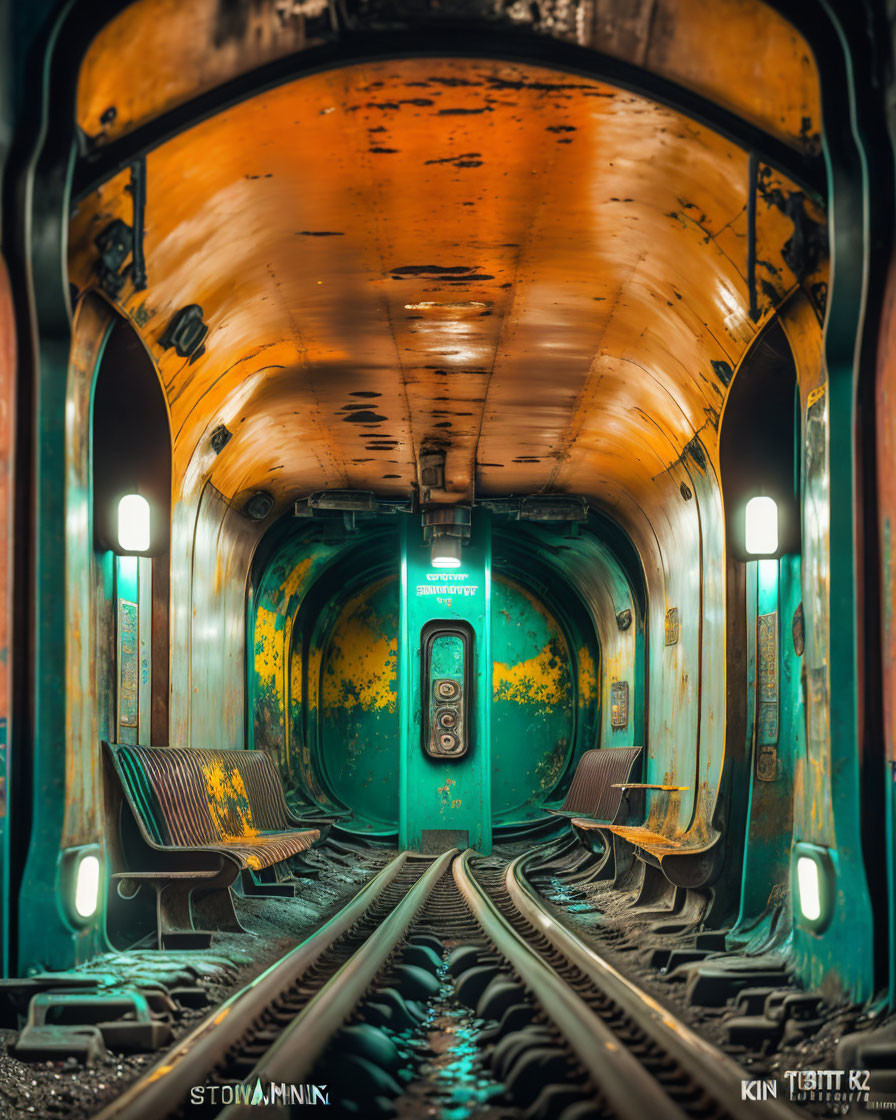 Inside Pottsylvanian Subway Car, Facing Bathroom