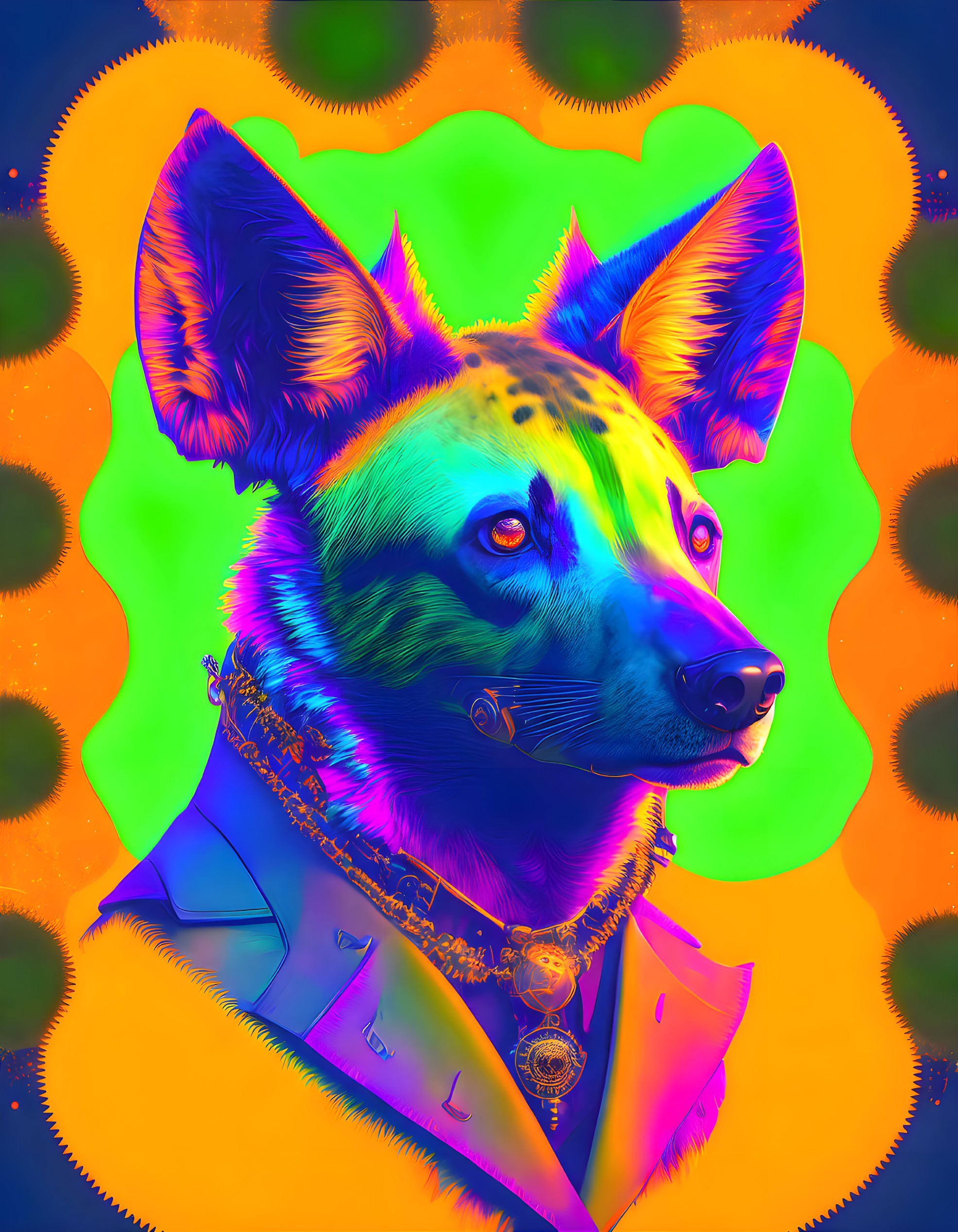 Sophisticated Neon African Wild Dog