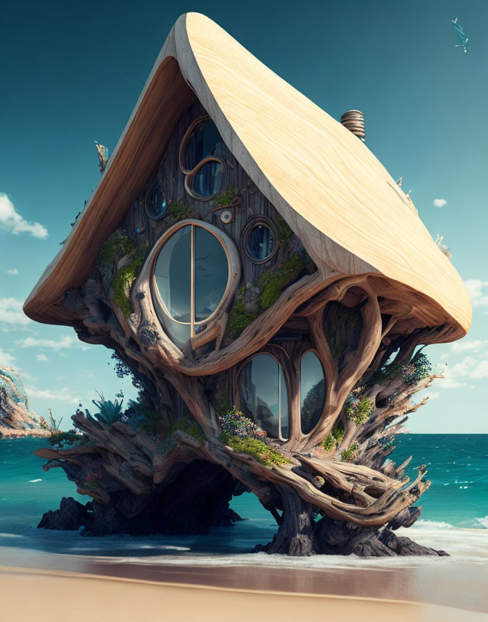 Futuristic Wood House 
