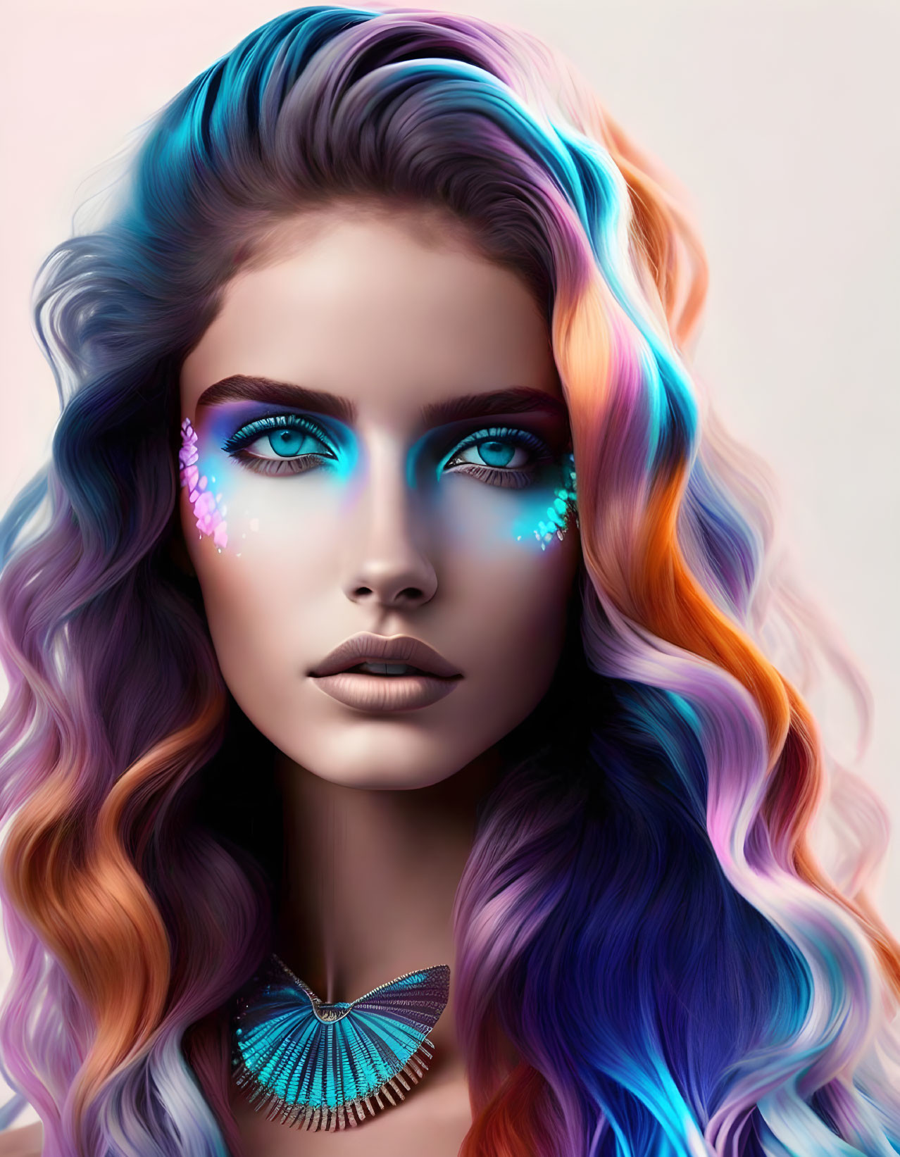 Colours waves on hair