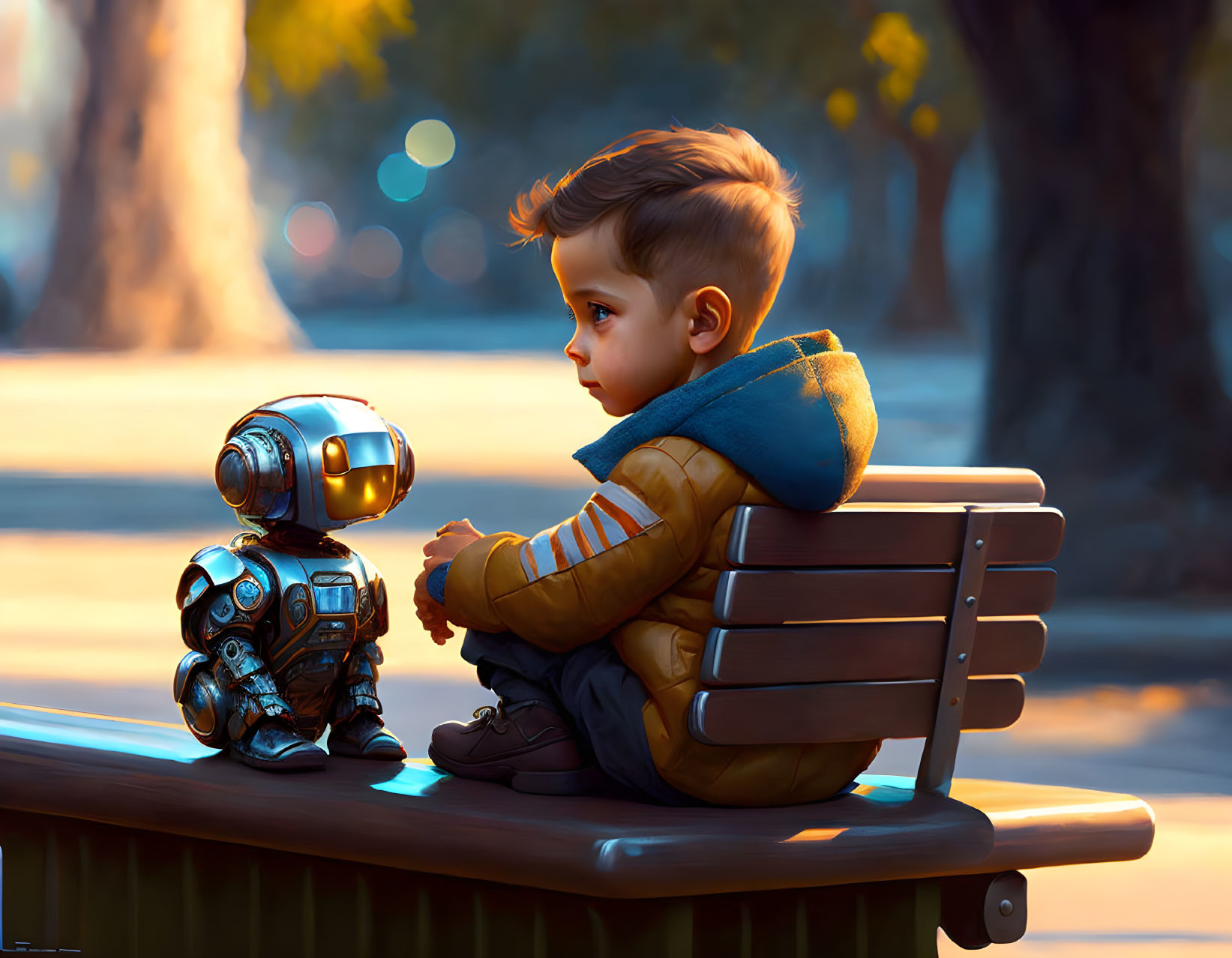 Cute Child with Robo Friend 