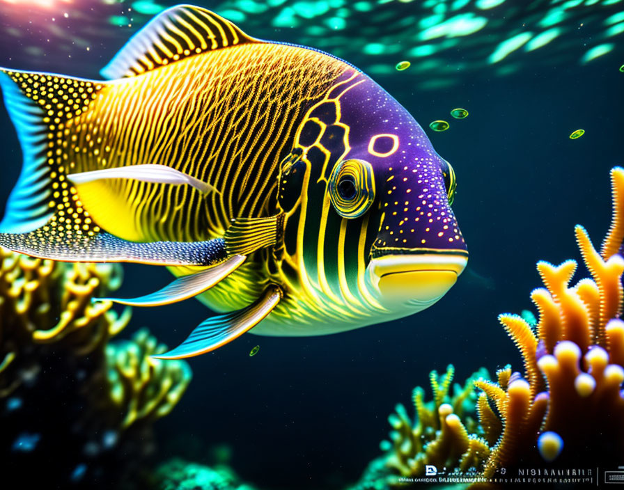 Colorful Tropical Fish Swimming Near Vibrant Coral Reef