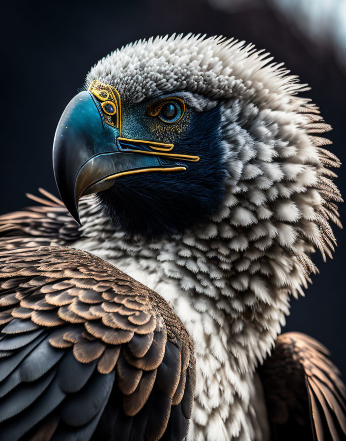 Detailed digital artwork: Majestic eagle with intricate textures and patterns