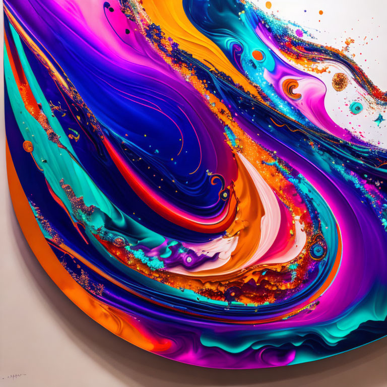 Colorful Abstract Swirl with Cosmic Whirlpool Aesthetic