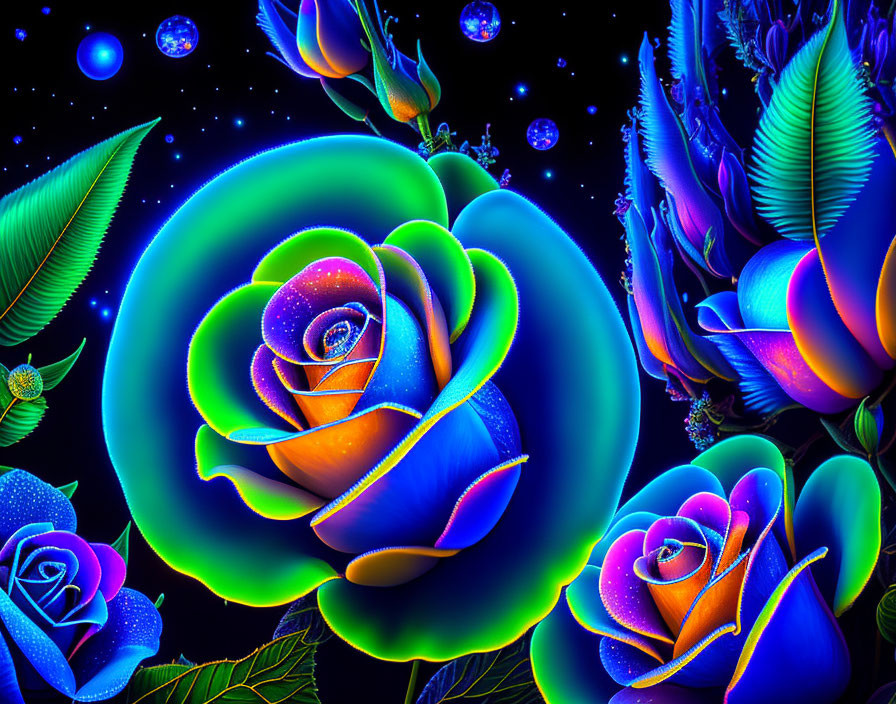 bioluminescent roses