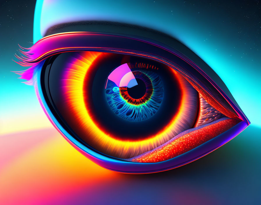 The Eye's Spectrum - A Colourful Eye Artwork