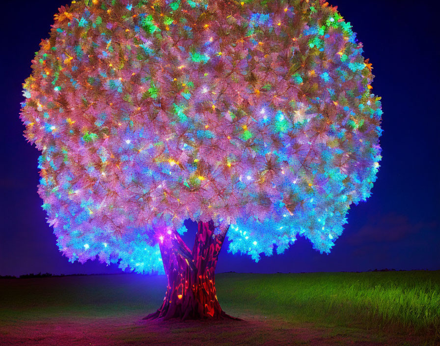 Tree glow in the middle of no where