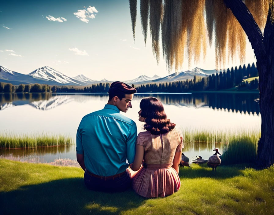 Couple by a lake