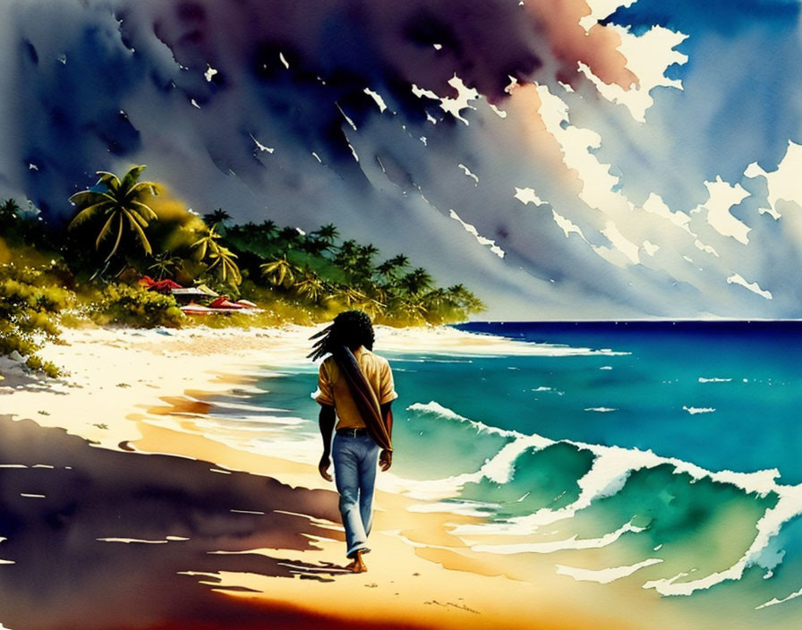Bob Marley on a beach walk...
