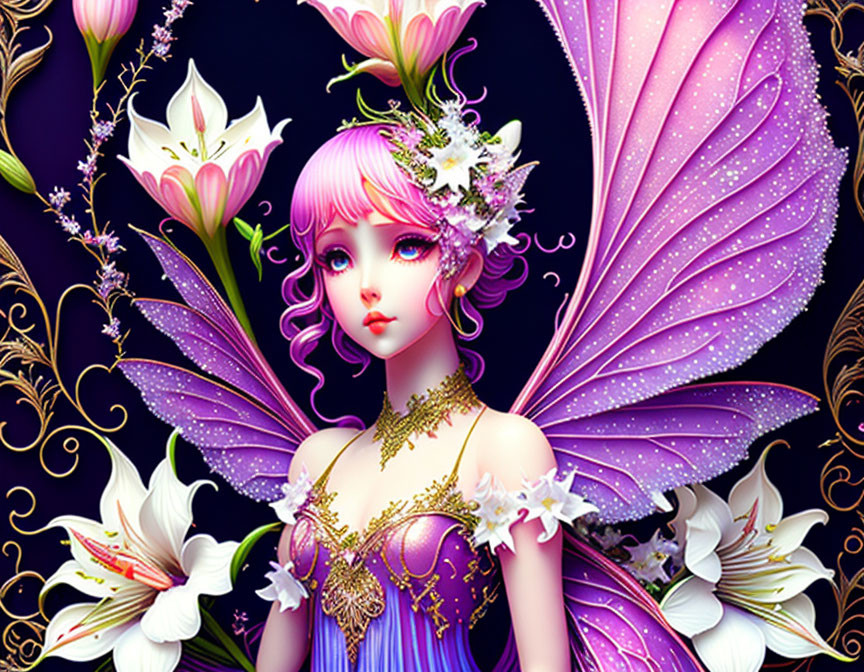 Fairy who lives in lilies 