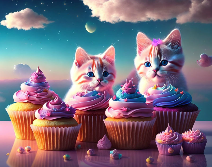Kittens and cupcakes