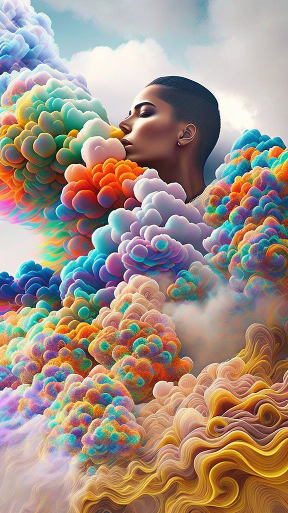 lady in clouds