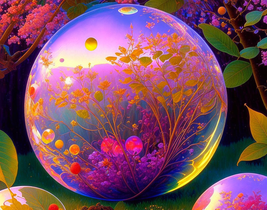 multicolored transparent sphere in Spring