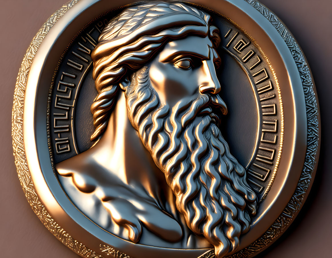 Fantastic coin in amazing design of god Zeus