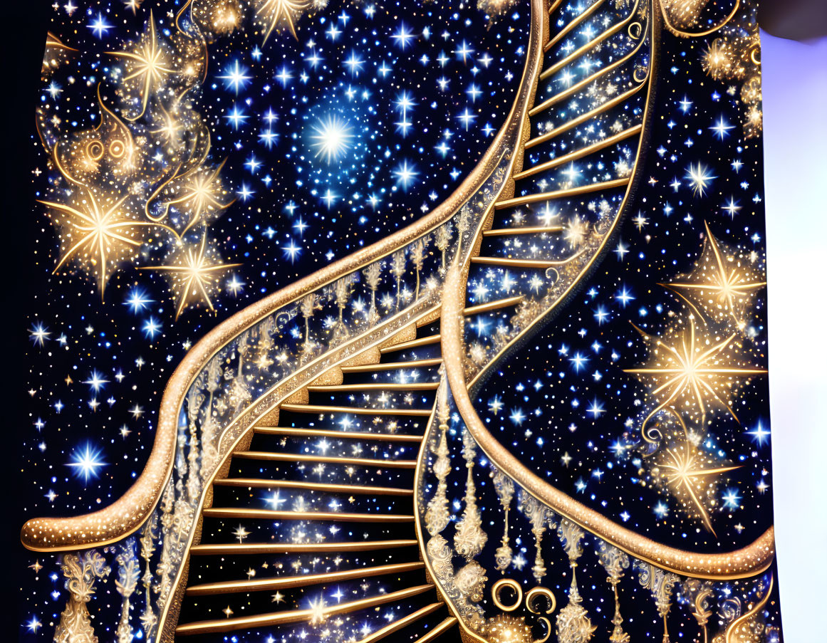 Staircase made out of luminous stars and galaxy