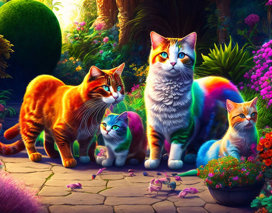 colourful cats