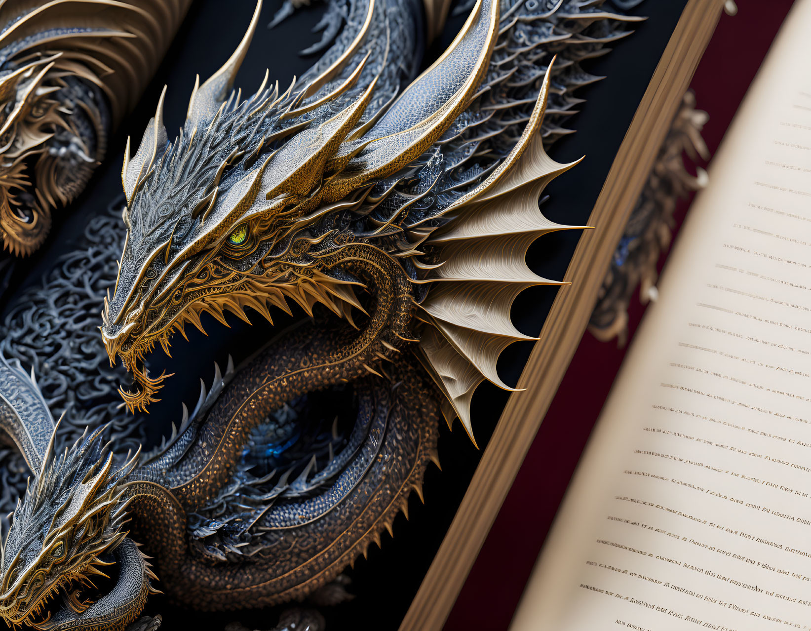 Dragons from open book