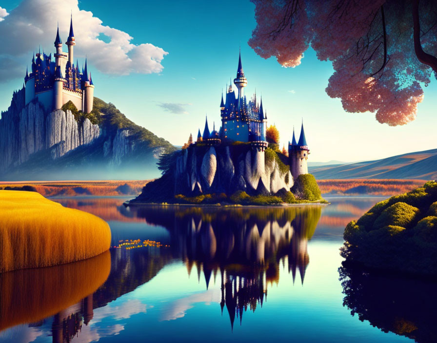  wonderful landscape with magic castle