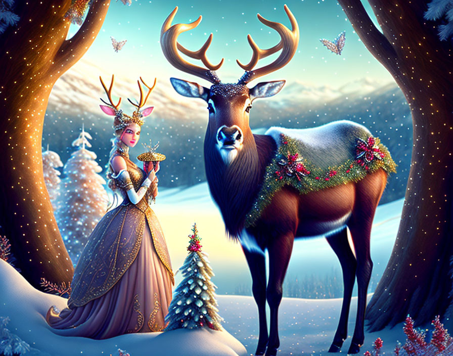 reindeer with fairy