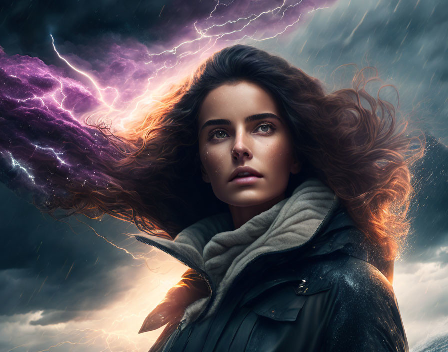 A YOUNG WOMAN IN THE STORM