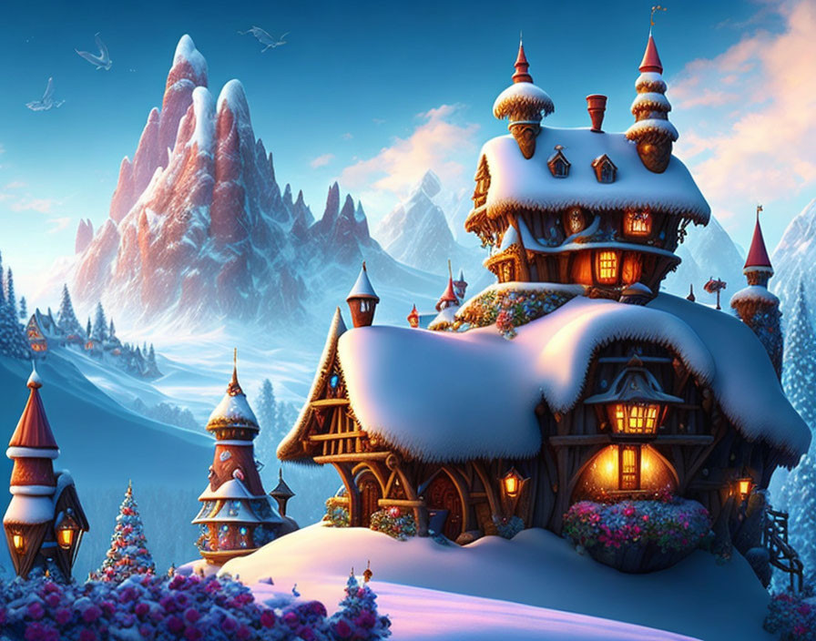 Walt Disney fairytale mountain village 