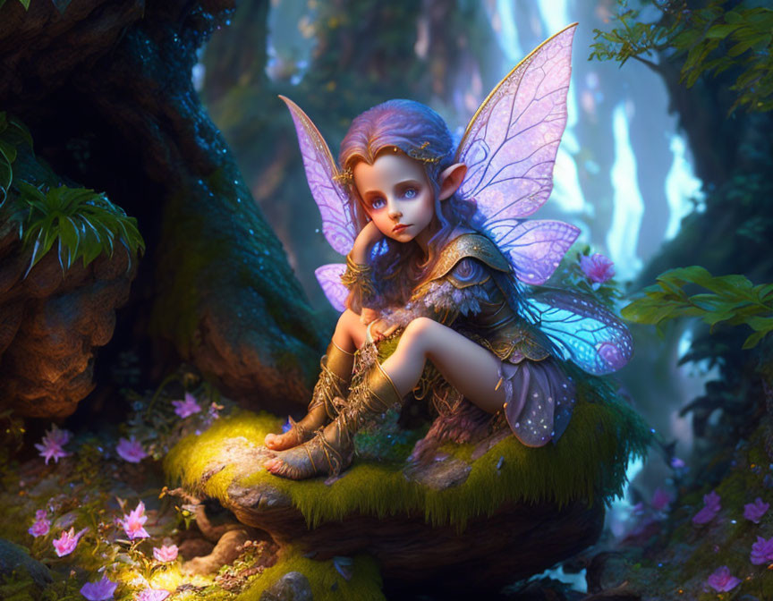  little beautiful abandoned fairy elf near the fai