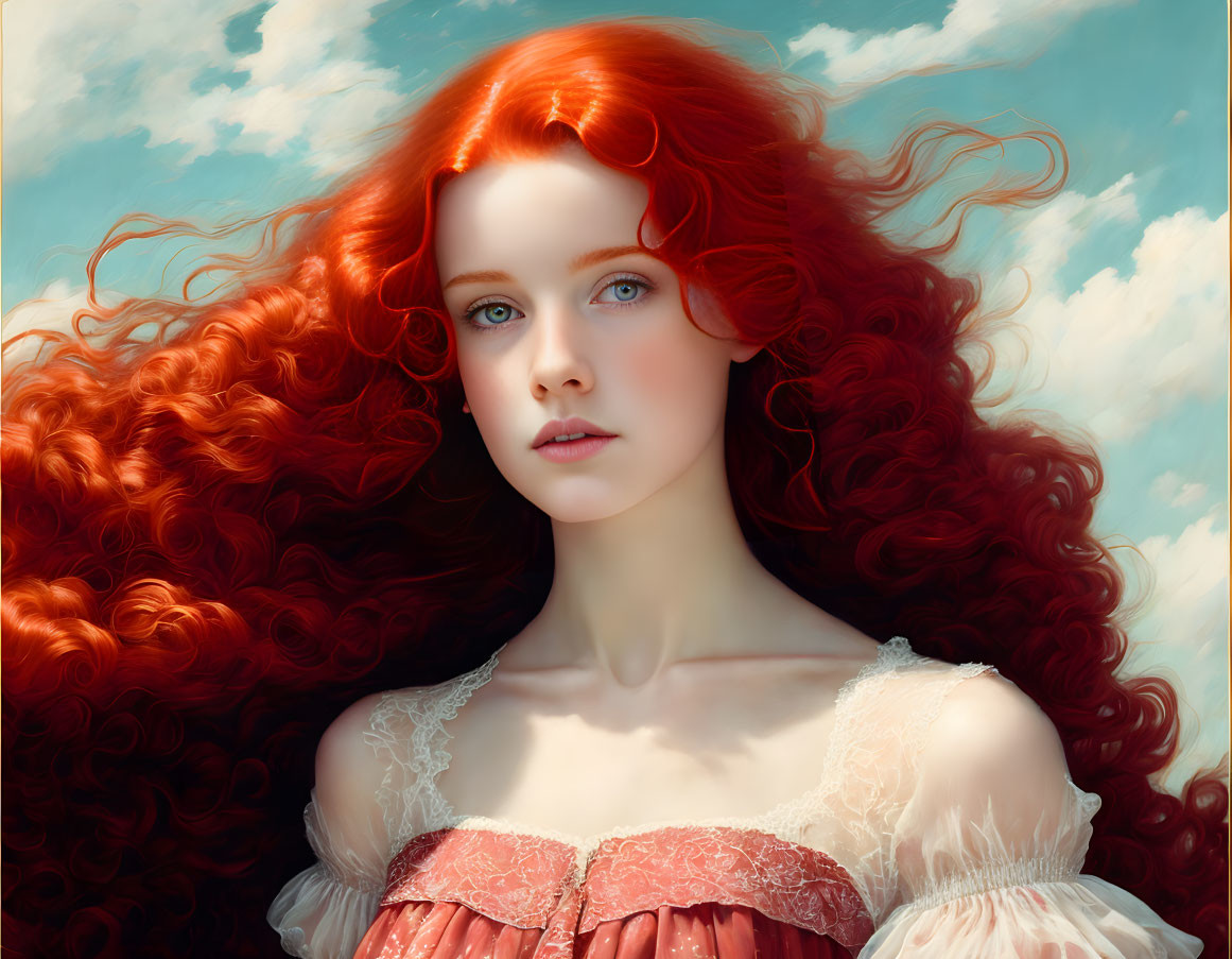The young redhead girl