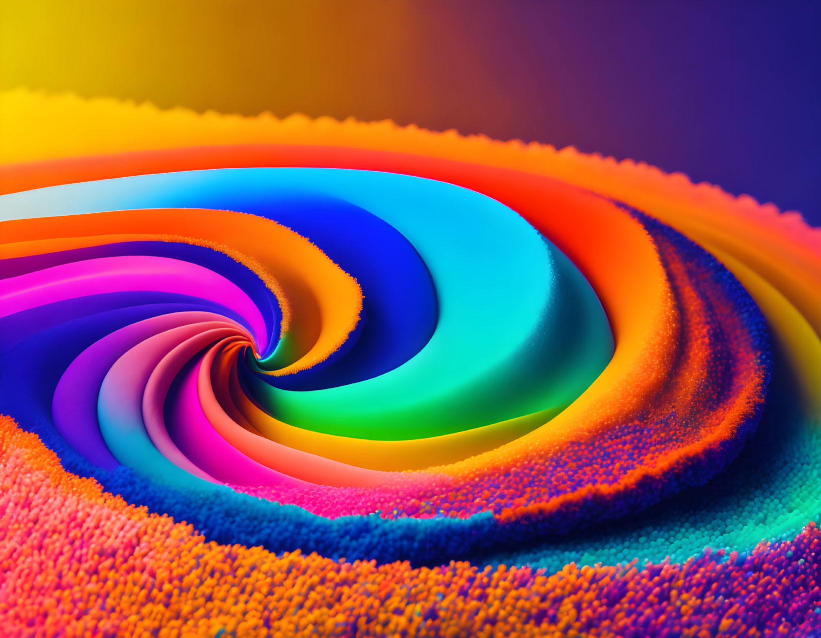 Neon rainbow vortex on textured background: Mesmerizing abstract art