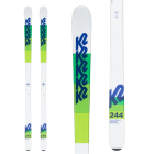 Green to White Gradient Skis with Cherry Blossom Branch Design in Pink and Blue
