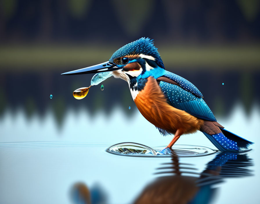  Beautiful kingfisher catching a fish
