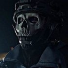 Illuminated Skull Mask with Star Motifs and Military Emblem