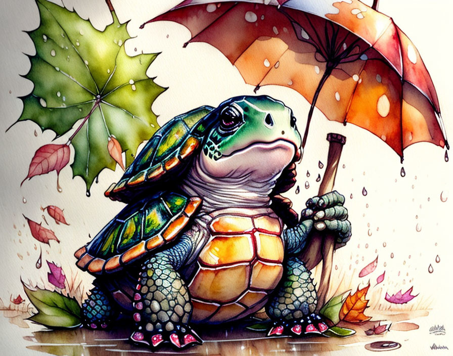 Turtle in the rain