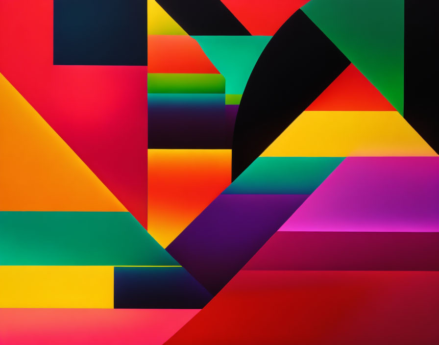 Colorful Geometric Composition with Overlapping Shapes