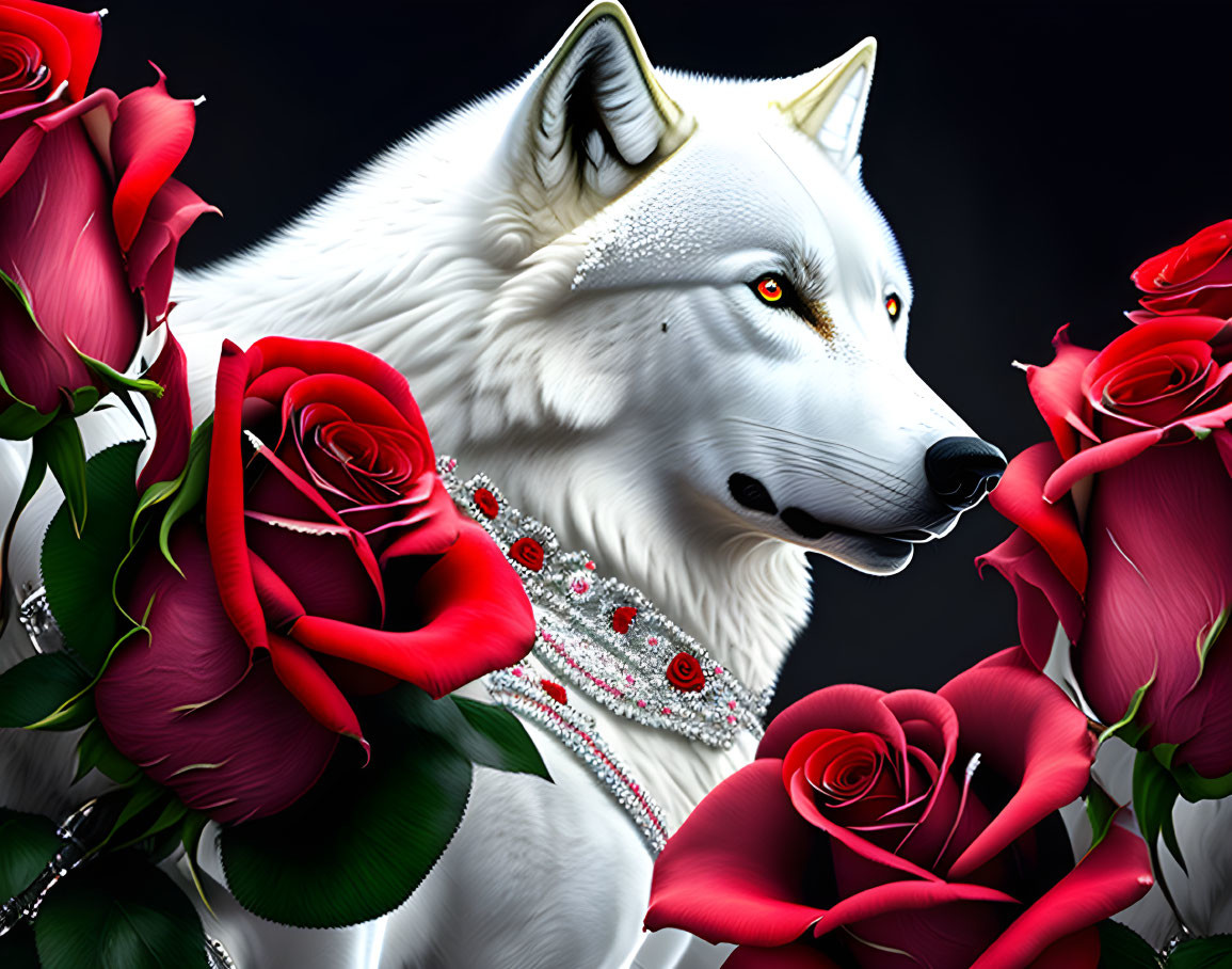 Fehér farkas rózsával
