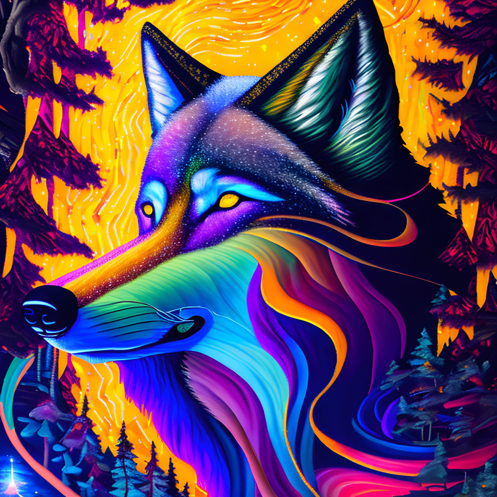 Farkas fej szép színekben