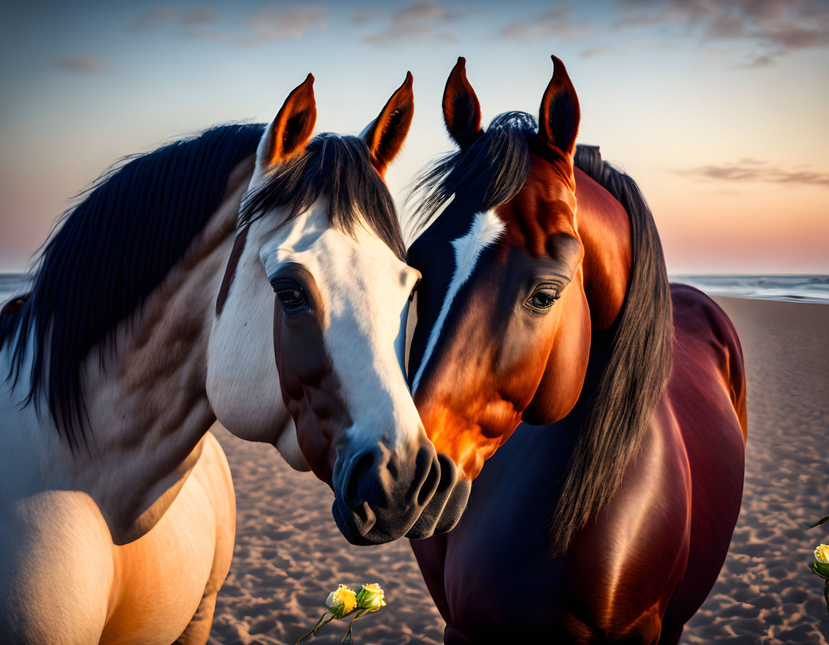 Szerelmes lovak a tengerparton