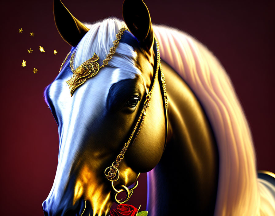 Aranyozott színű ló